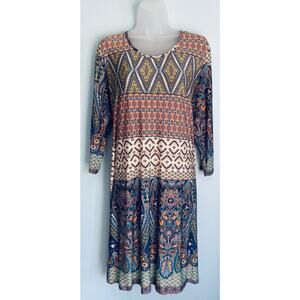 Women’s Dress Large Multi Color and Print Boho Granola Ravish Beyond